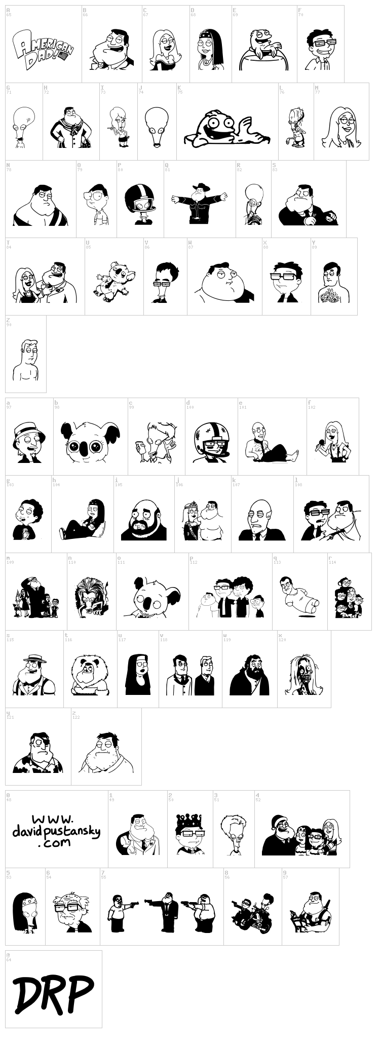 American Dad Good Morning USA font map